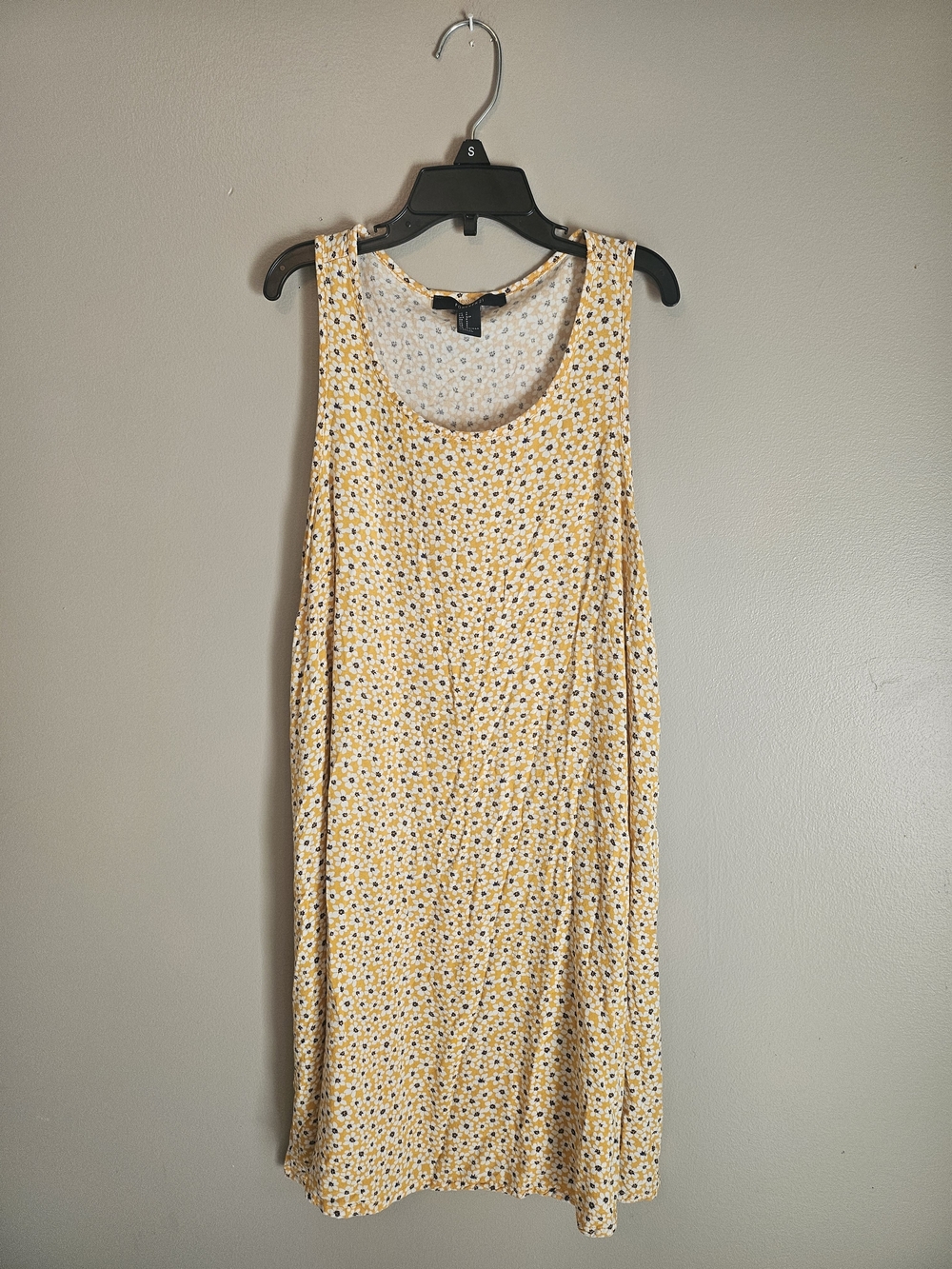 Forever 21 Yellow Floral Midi Tank Dress
